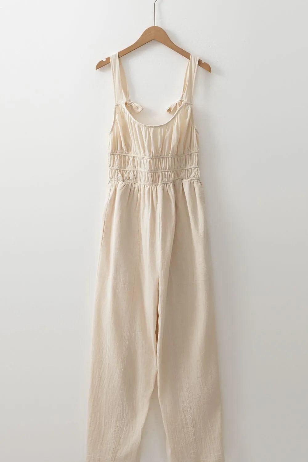 Ruched Sleeveless Wide Leg Jumpsuit - CHIC TB