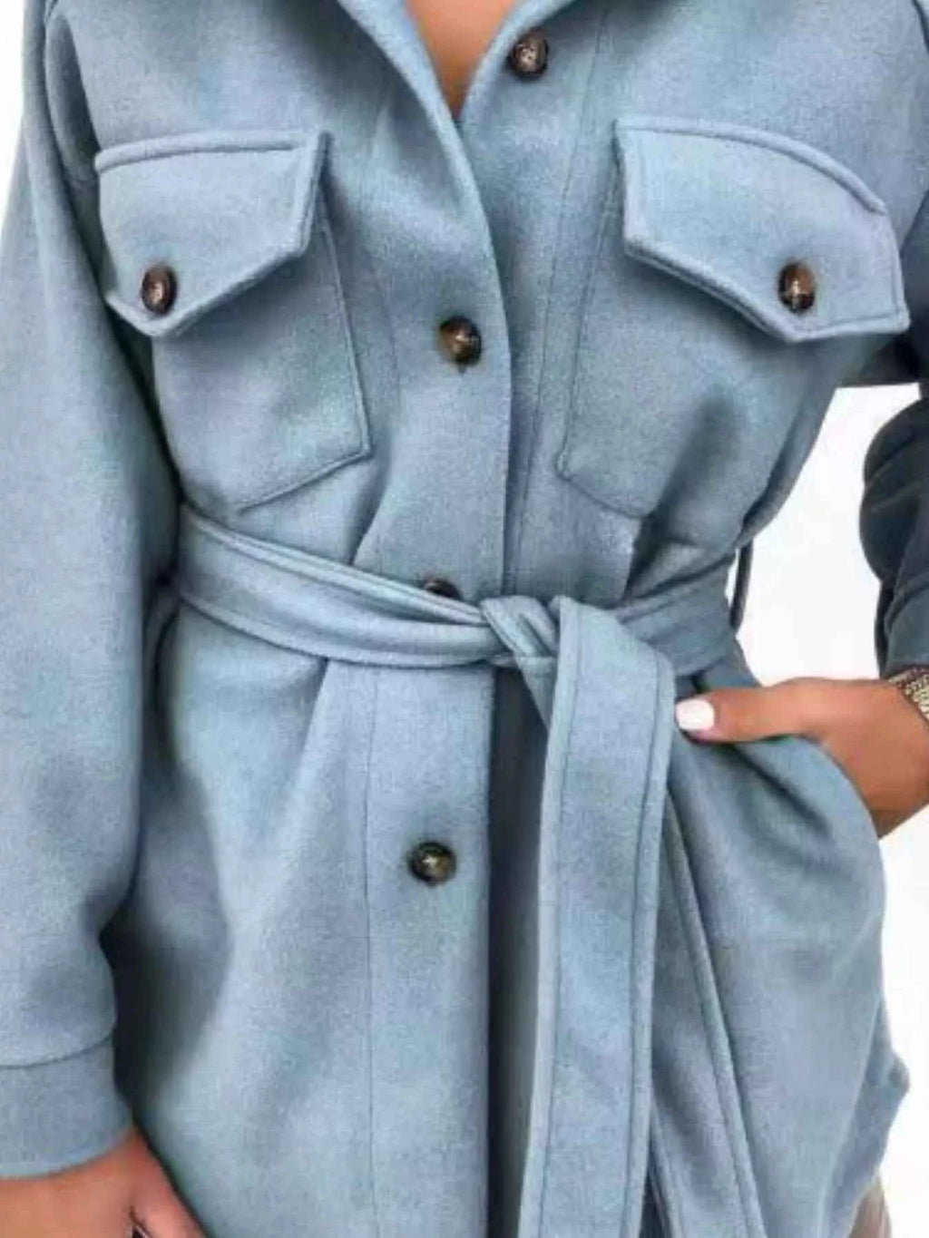 Button-Down Tie Waist Coat