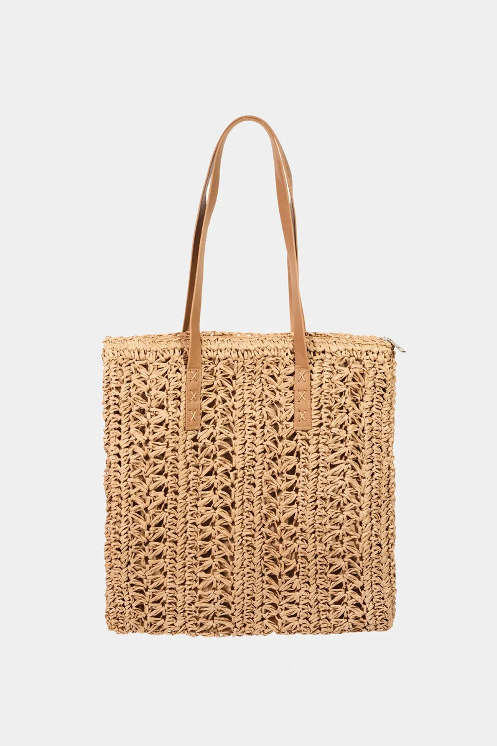 BEACH Straw Braided Tote Bag.
