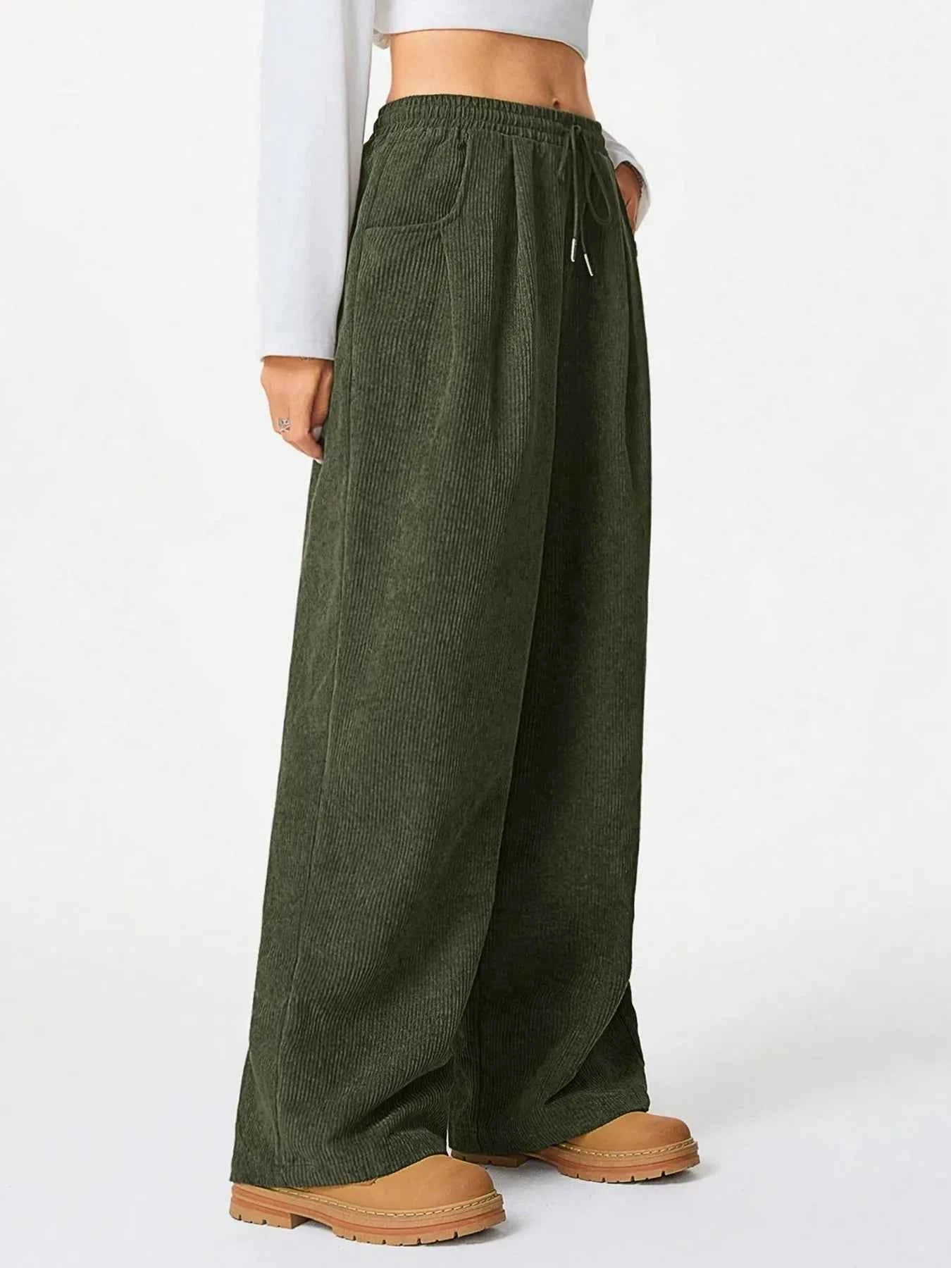 Wide Leg Drawstring Pants