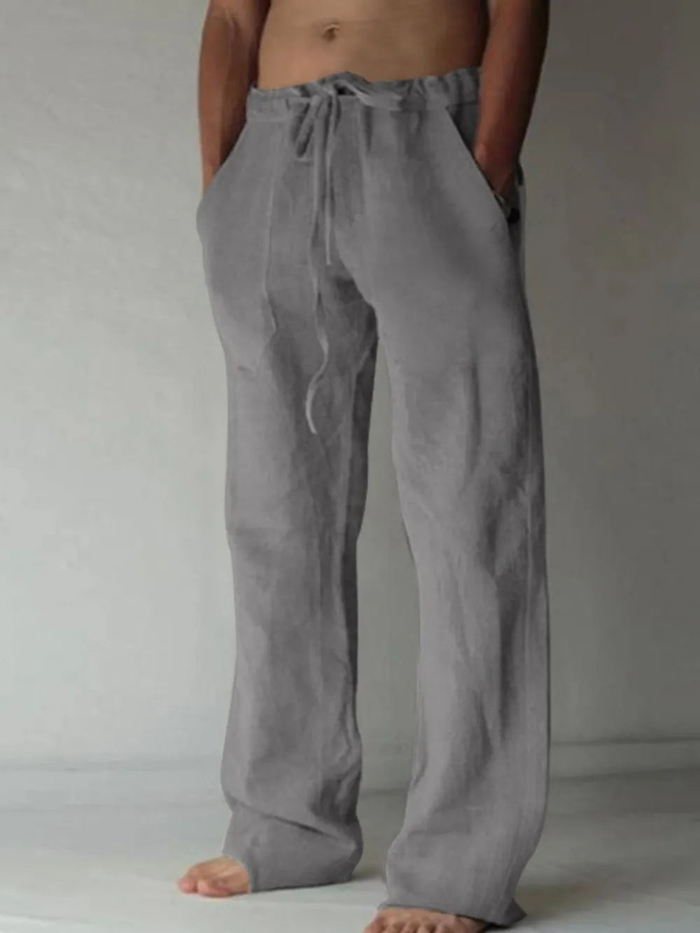 Men's Plus Size Drawstring Loose Fit Pants.