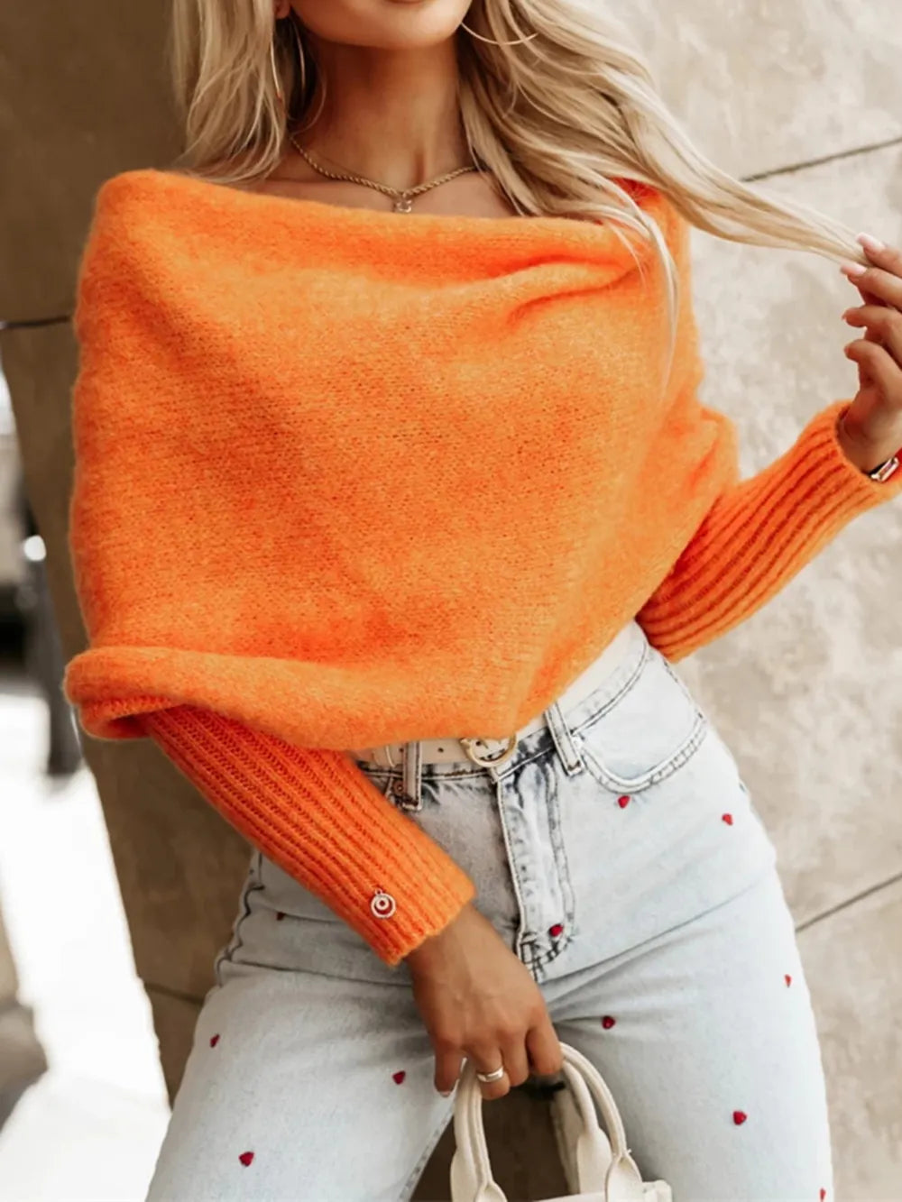 Long Sleeve Cropped Knit Top.