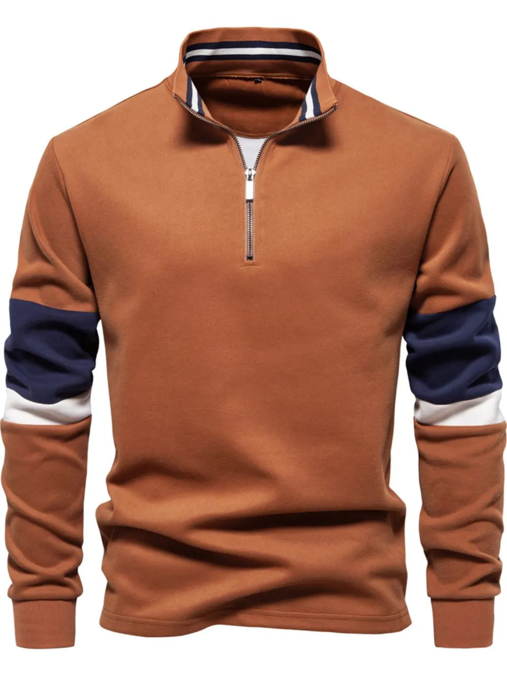 Men's Color Block Long Sleeve Polo.