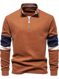 Men's Color Block Long Sleeve Polo.