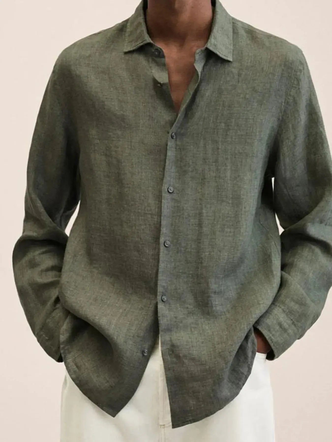 Men's Full Size Button-Down Long Sleeve Shirt Plus Size.