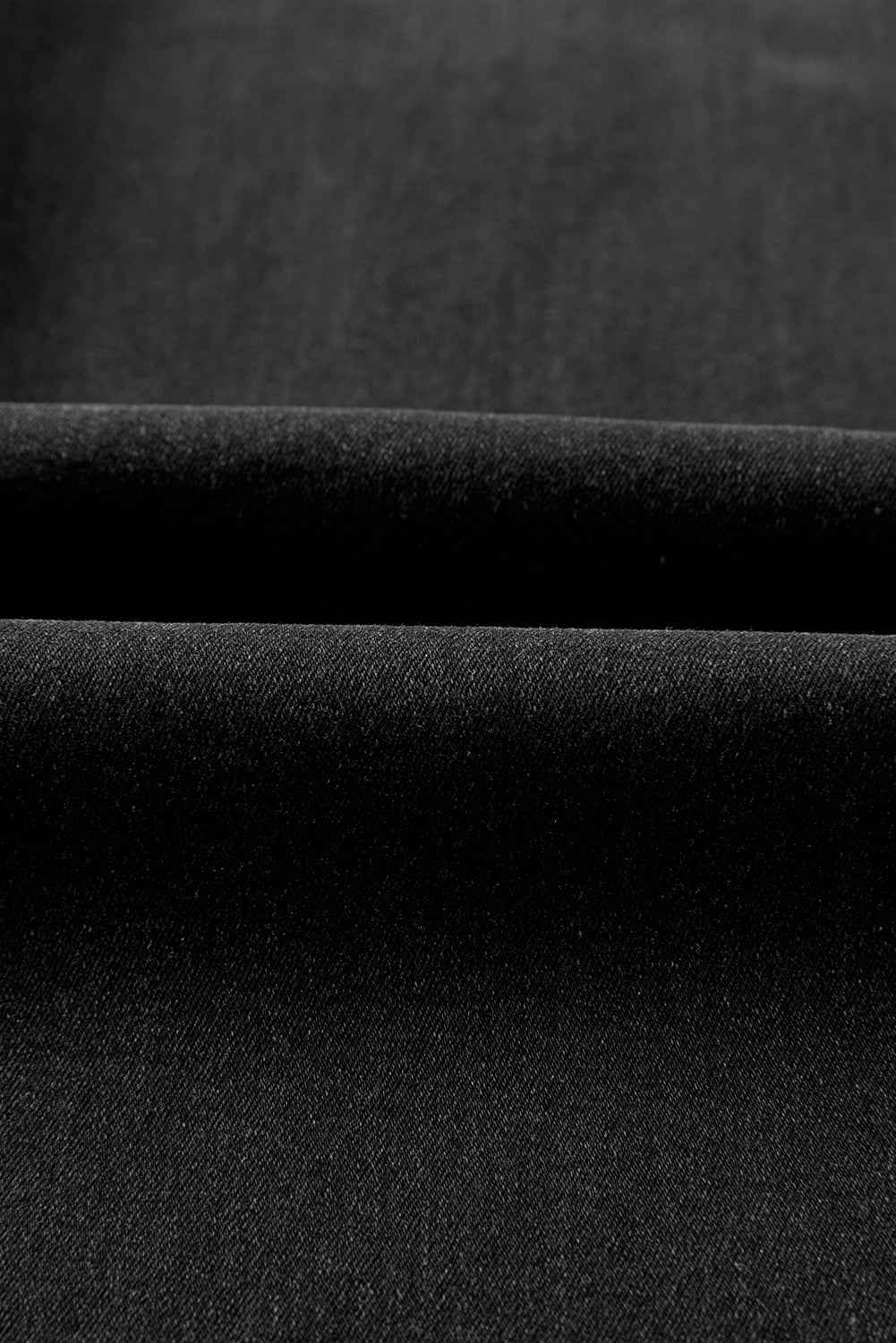 Black Raw Hem Unique Cuffs Straight High Rise Loose Jeans