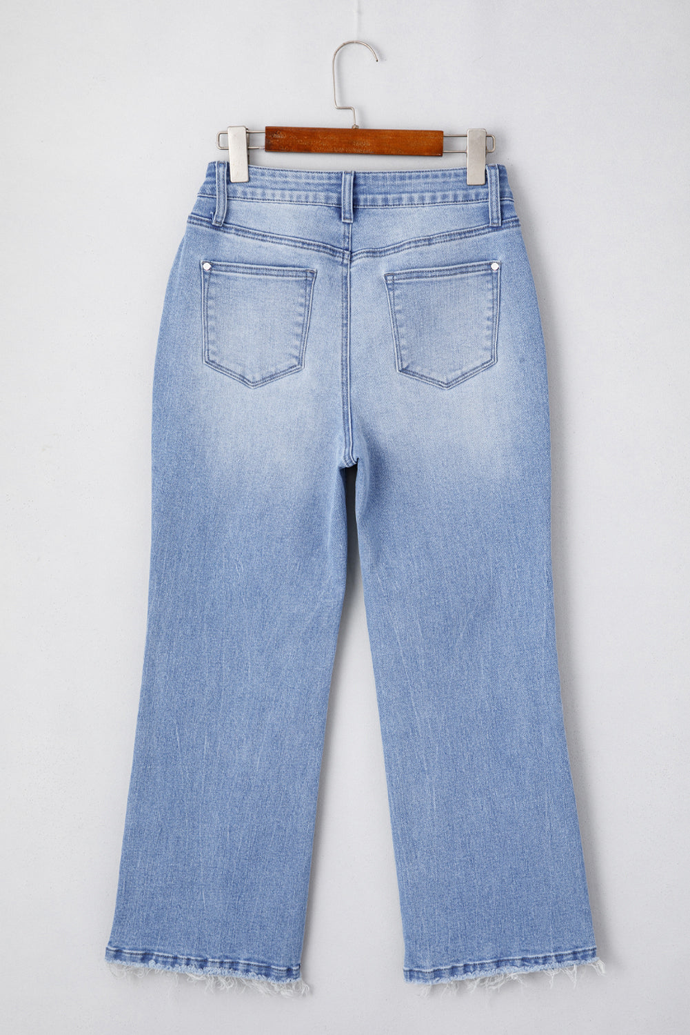 Beau Blue Mineral Wash Raw Hem High Waist Flared Jeans Dear-Lover Dropshipping