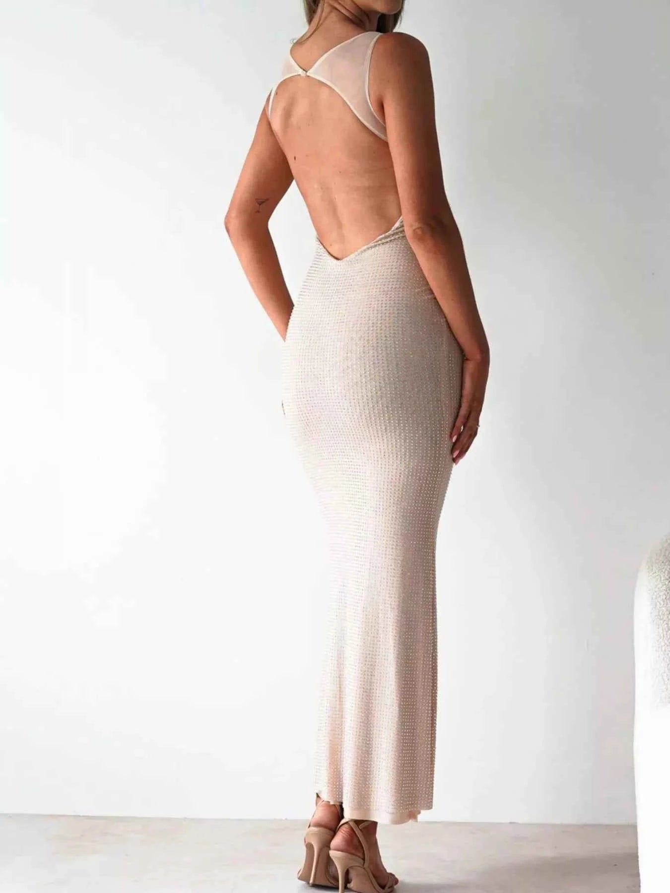 Backless Sleeveless Bodycon Maxi Dress