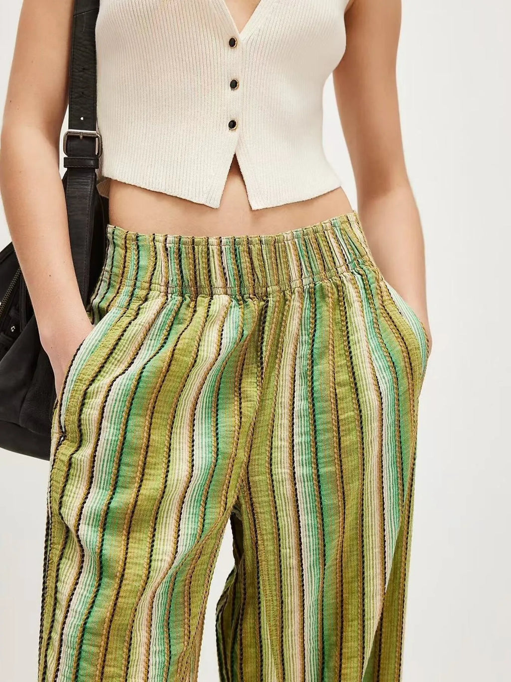 Striped Wide Leg Pants.