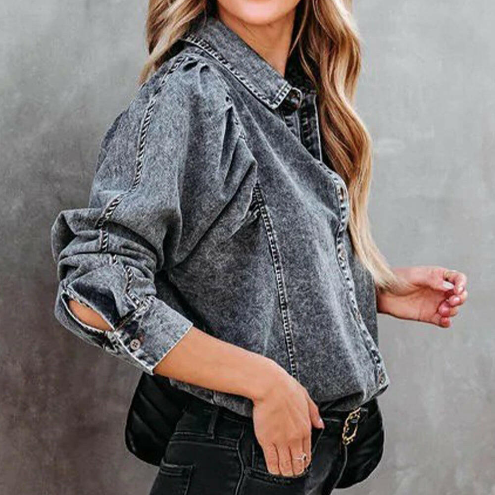 Buttoned Denim Shirt.