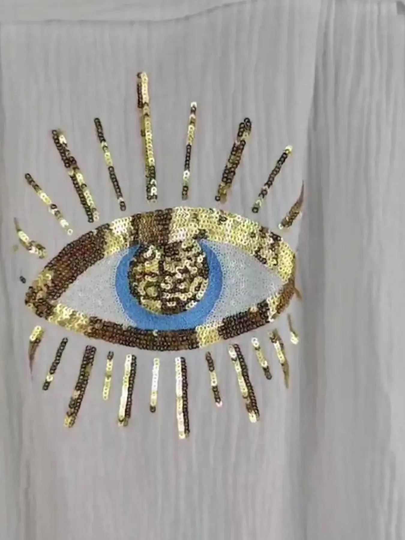 Evil Eye Embroidered Oversized Shirt.