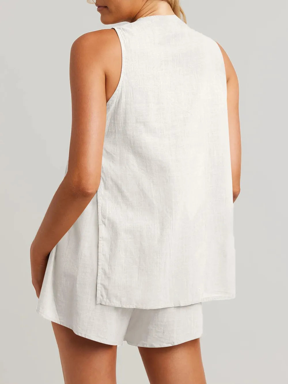 Full Size Button Up Top and Shorts Set.