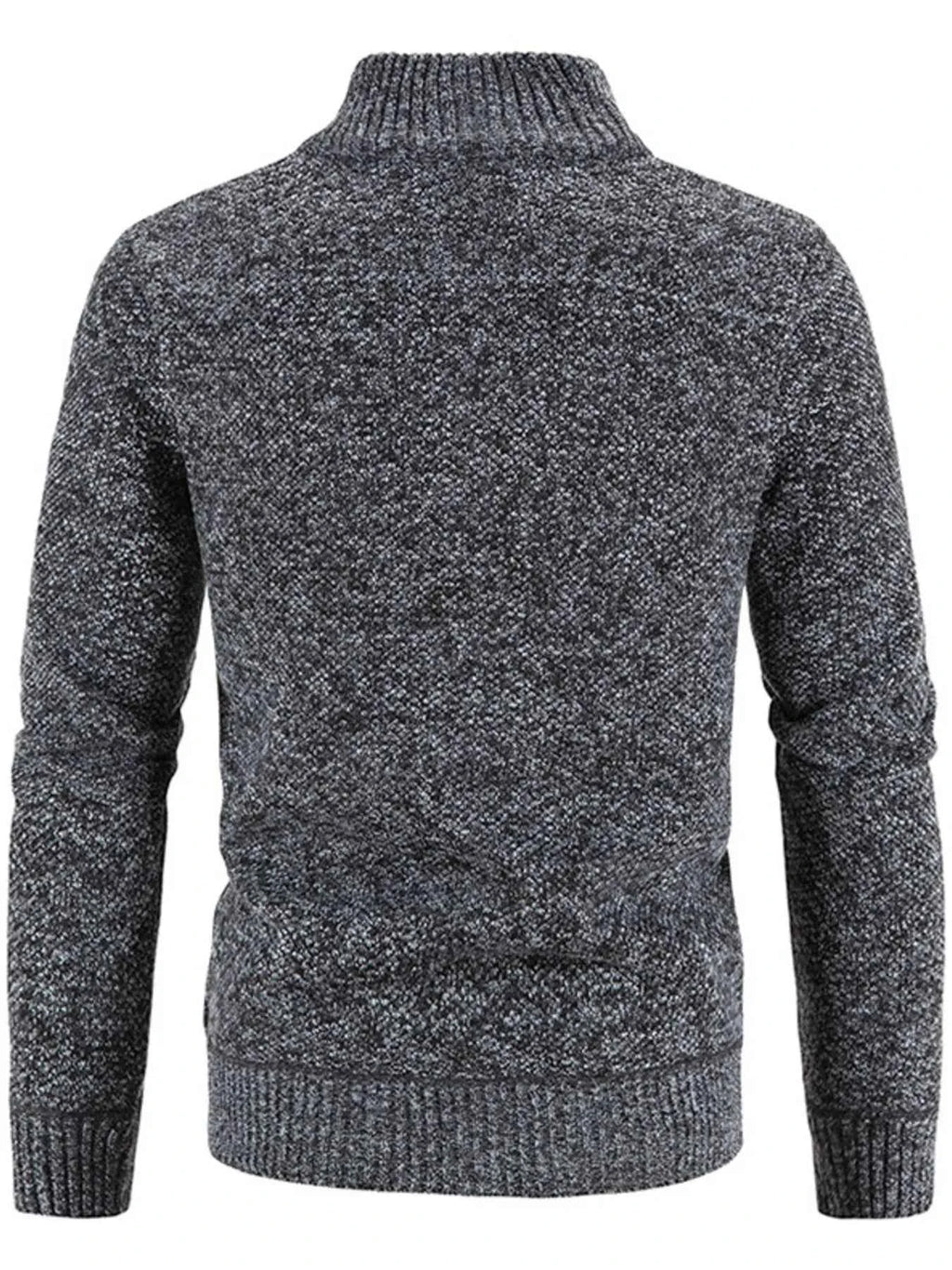 Men's Plus Size Zip-Up Long Sleeve Cardigan