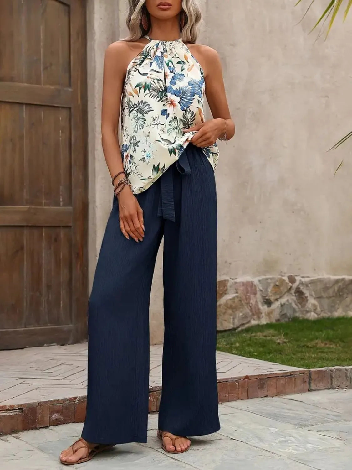 Tank Top and Wide Leg Pants Set - CHIC TB