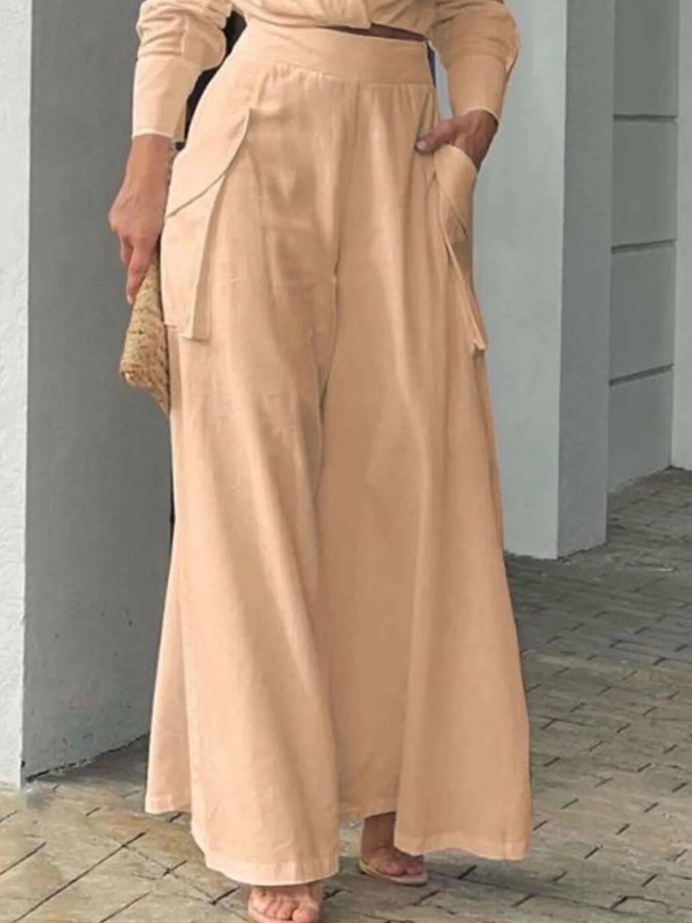 Long Sleeve Top and Pants Set Plus Size.