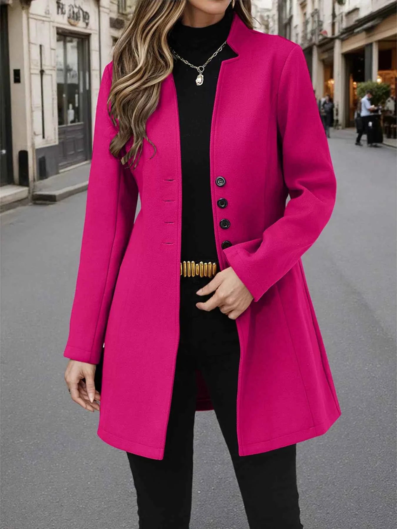 Button Up Long Sleeve Coat.
