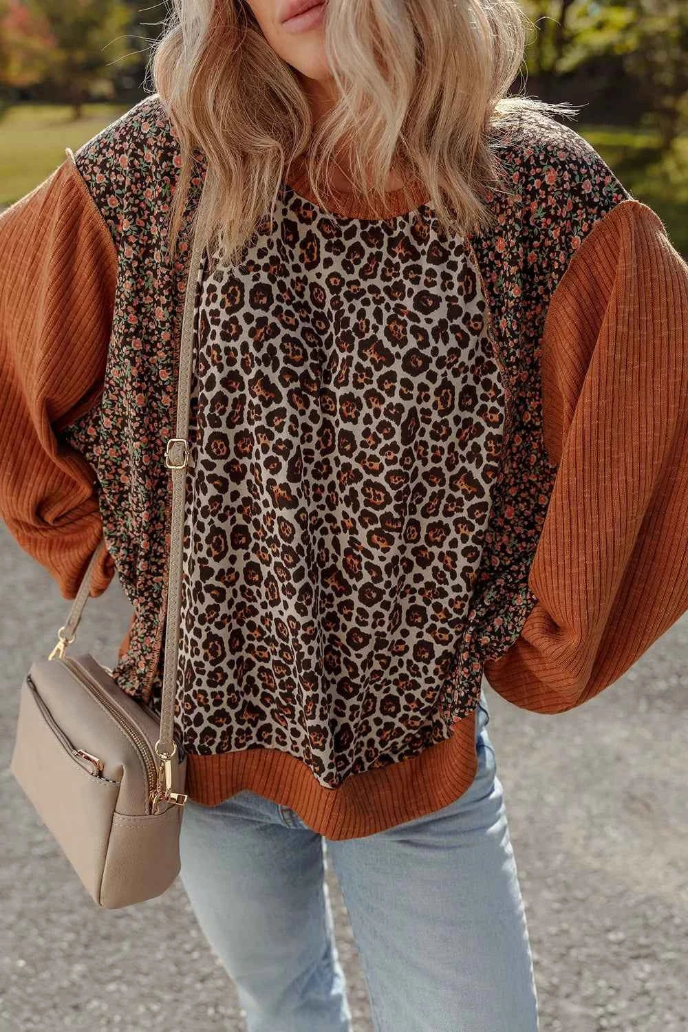Leopard Print Long Sleeve Sweatshirt