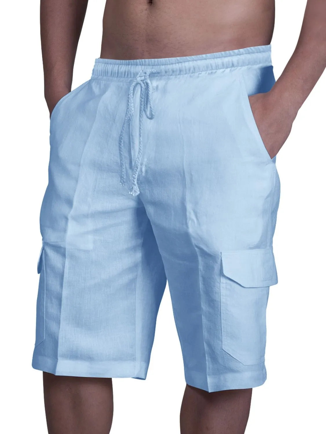 Drawstring Pocketed Shorts for men.