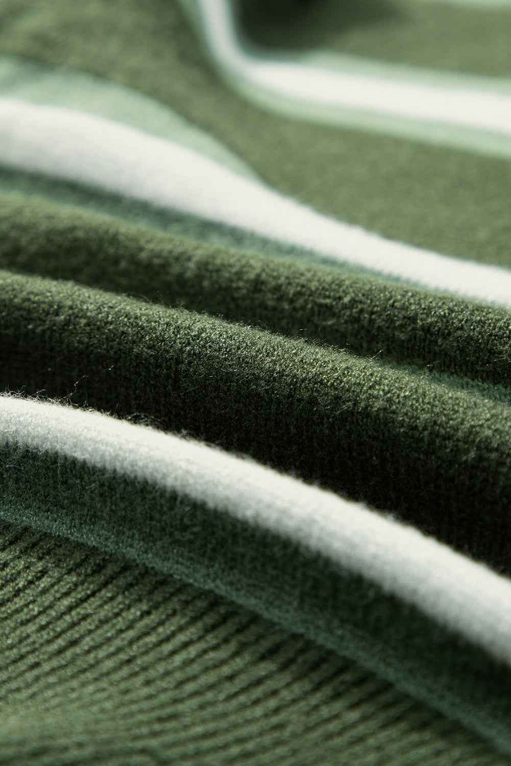 Green Stripe Drop Shoulder Buttons Cardigan Sweater