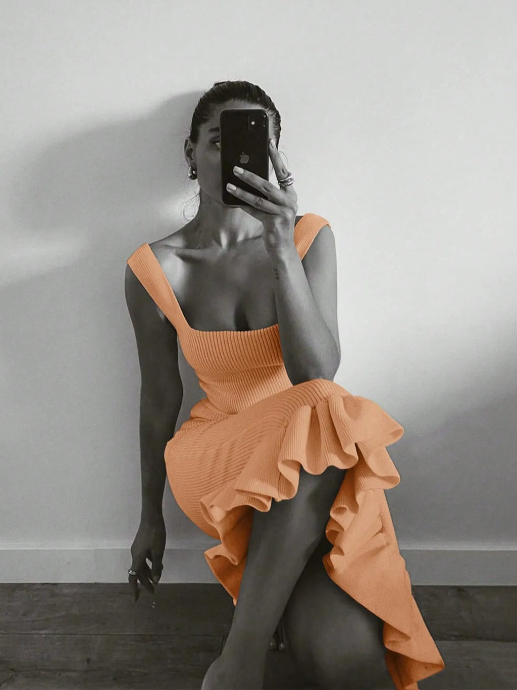 Mermaid Dress with Ruffle Hem.