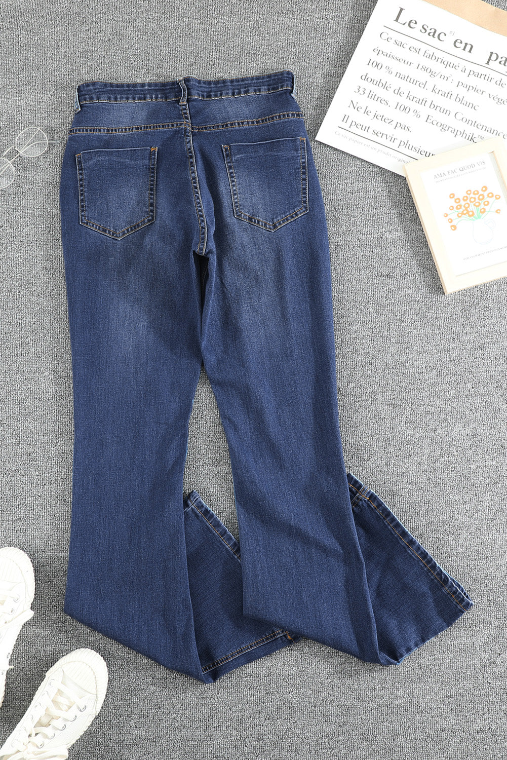 Medium Blue Wash Vintage Wide Leg Jeans Dear-Lover Dropshipping