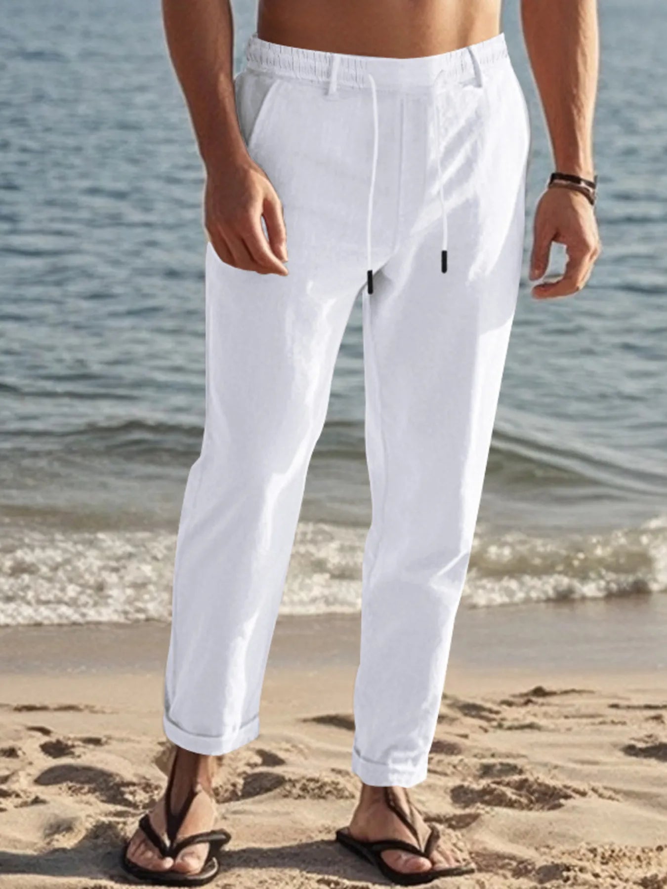 Men's Full Size Casual Drawstring Pants Plus Size.
