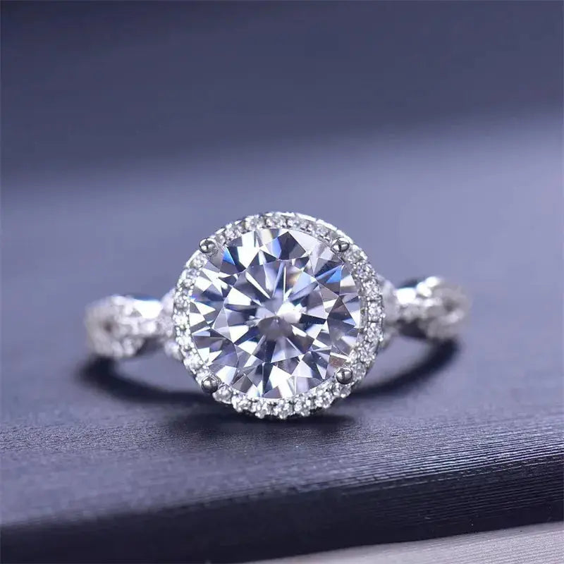 3 Carat 925 Sterling Silver Moissanite Ring.