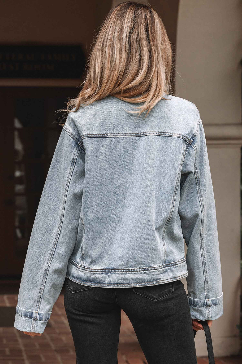 Beau Blue Street Style Zip Up Washed Denim Jacket