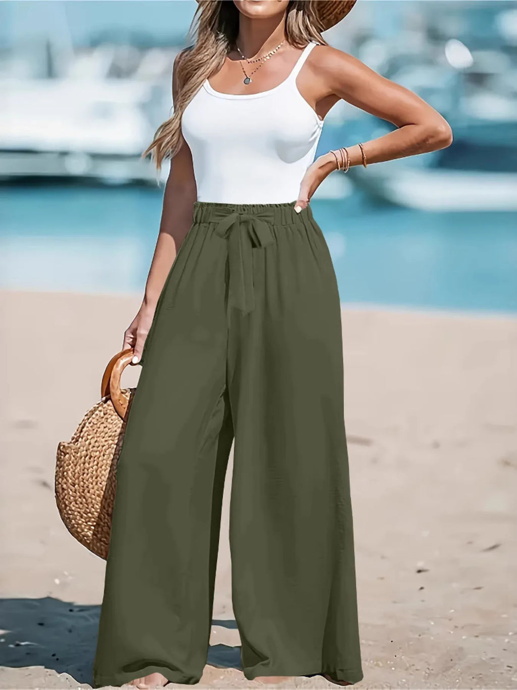Waist Wide Leg Pants Plus Size.