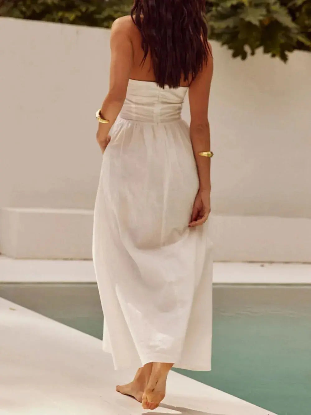 Halter Neck Maxi Dress with Pockets.