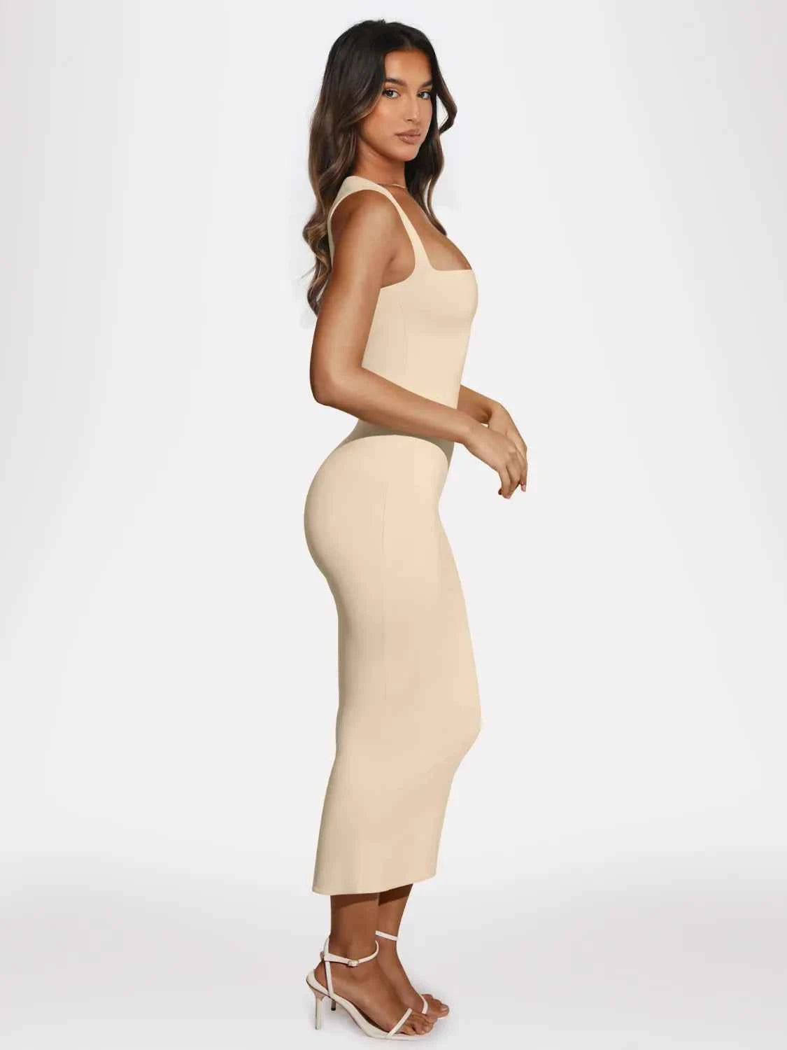 Slit Back Sleeveless Maxi Tank Dress