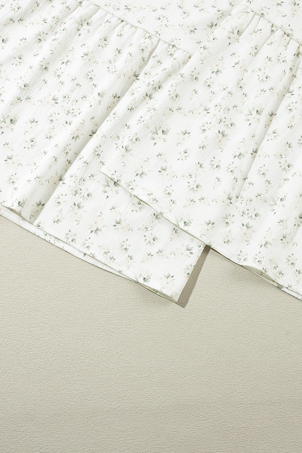 White Boho Floral Smocked Wide Leg Short Puff Sleeve Jumpsuit Dear-Lover Dropshipping