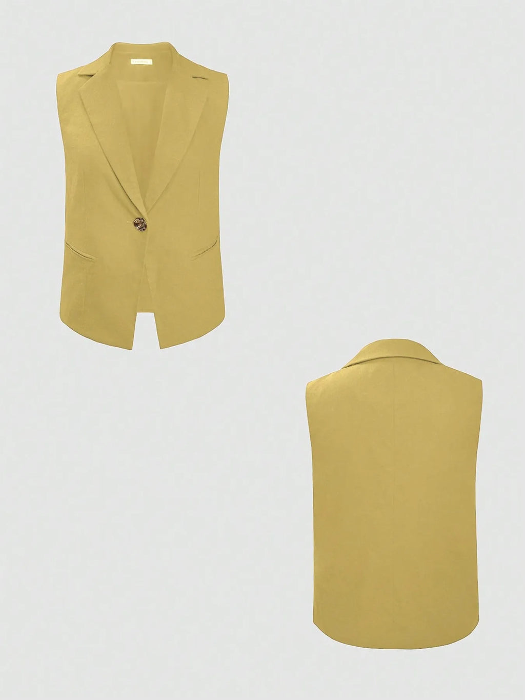 One Button Sleeveless Top and Pants Set.