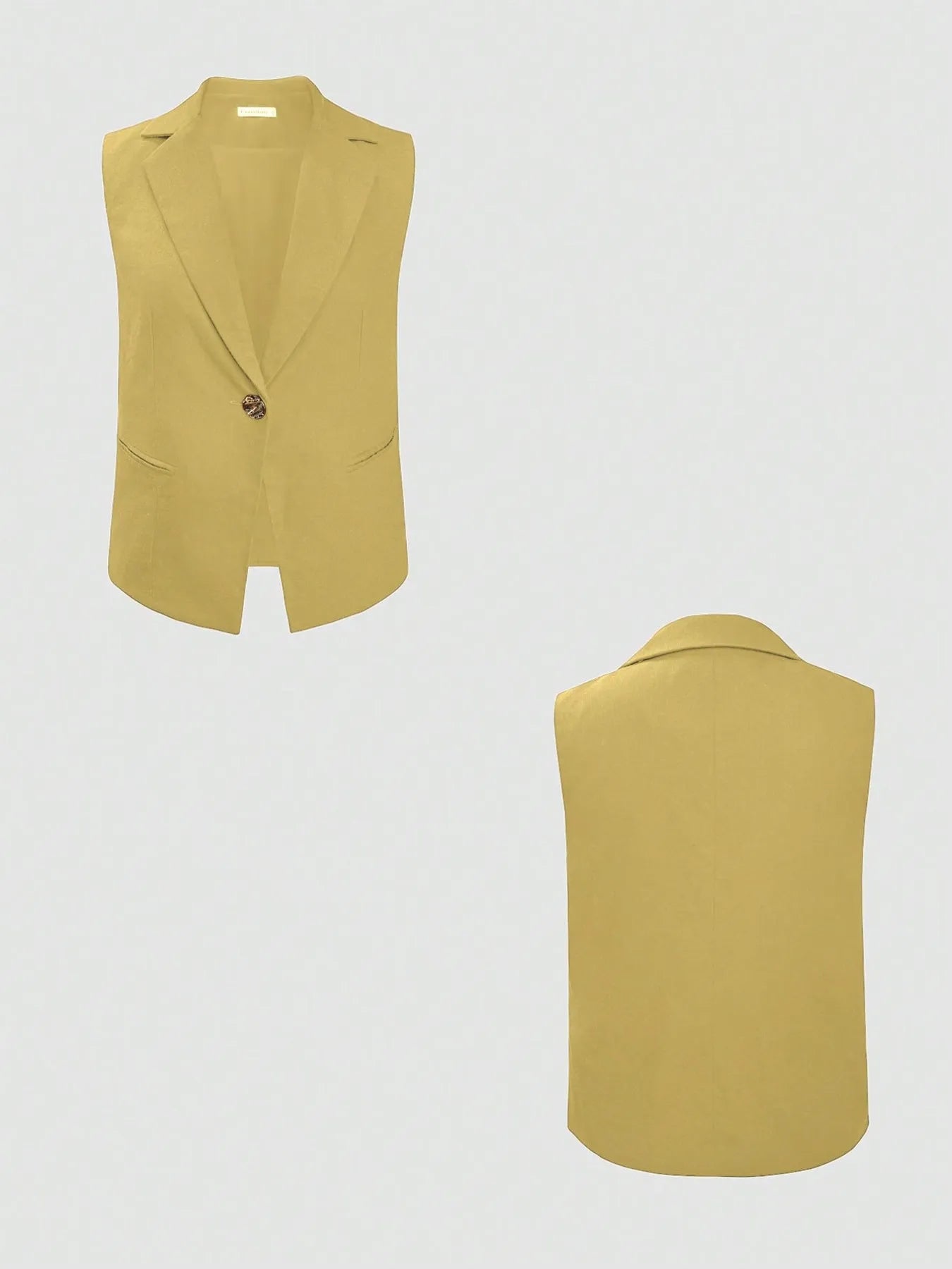 One Button Sleeveless Top and Pants Set.