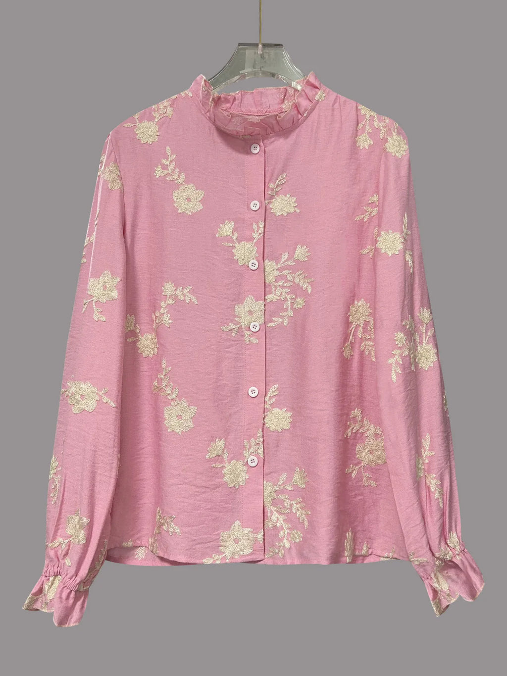 Flower Button Up Long Sleeve Shirt.