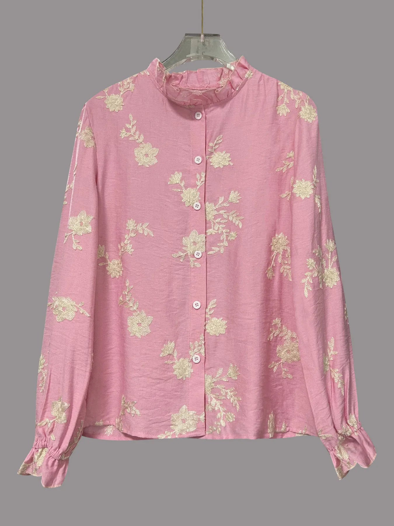 Flower Button Up Long Sleeve Shirt.
