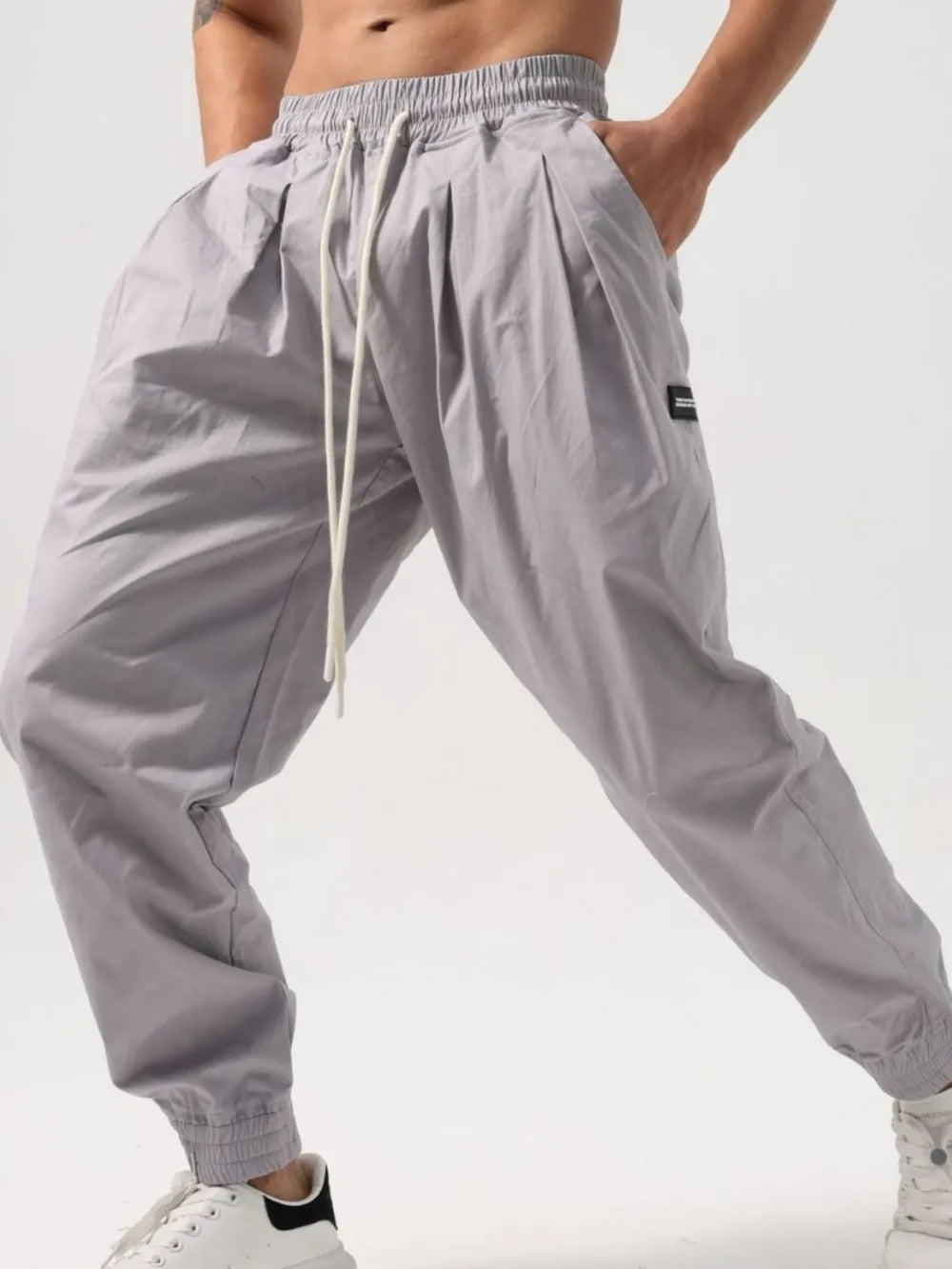 Men's Plus Size Drawstring Pocketed Active Pants.