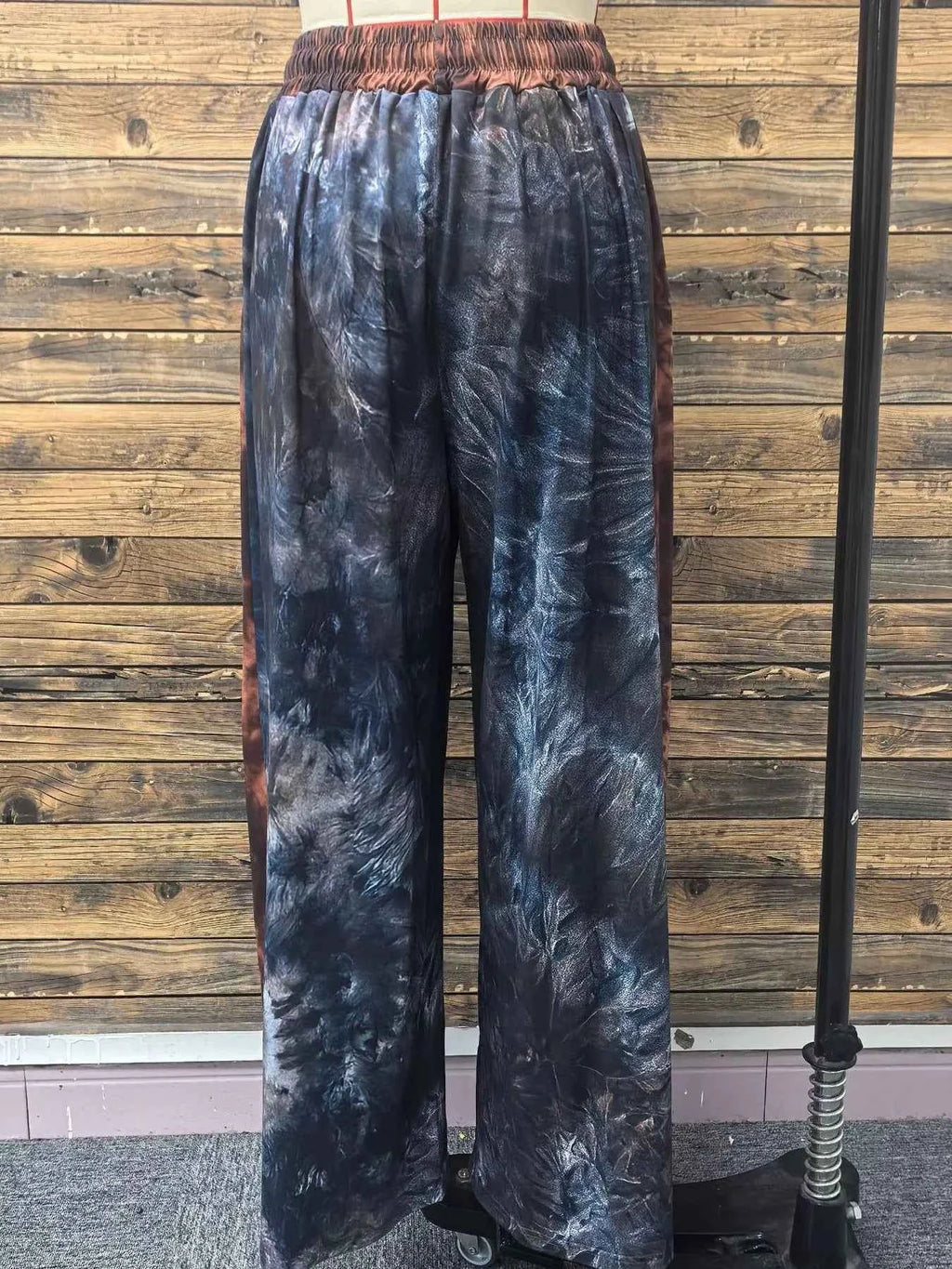 Full Size Tie-Dye Wide Leg Casual Pants Plus Size