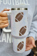 White Game Day Rugby Football 40oz Tumbler Dear-Lover Dropshipping