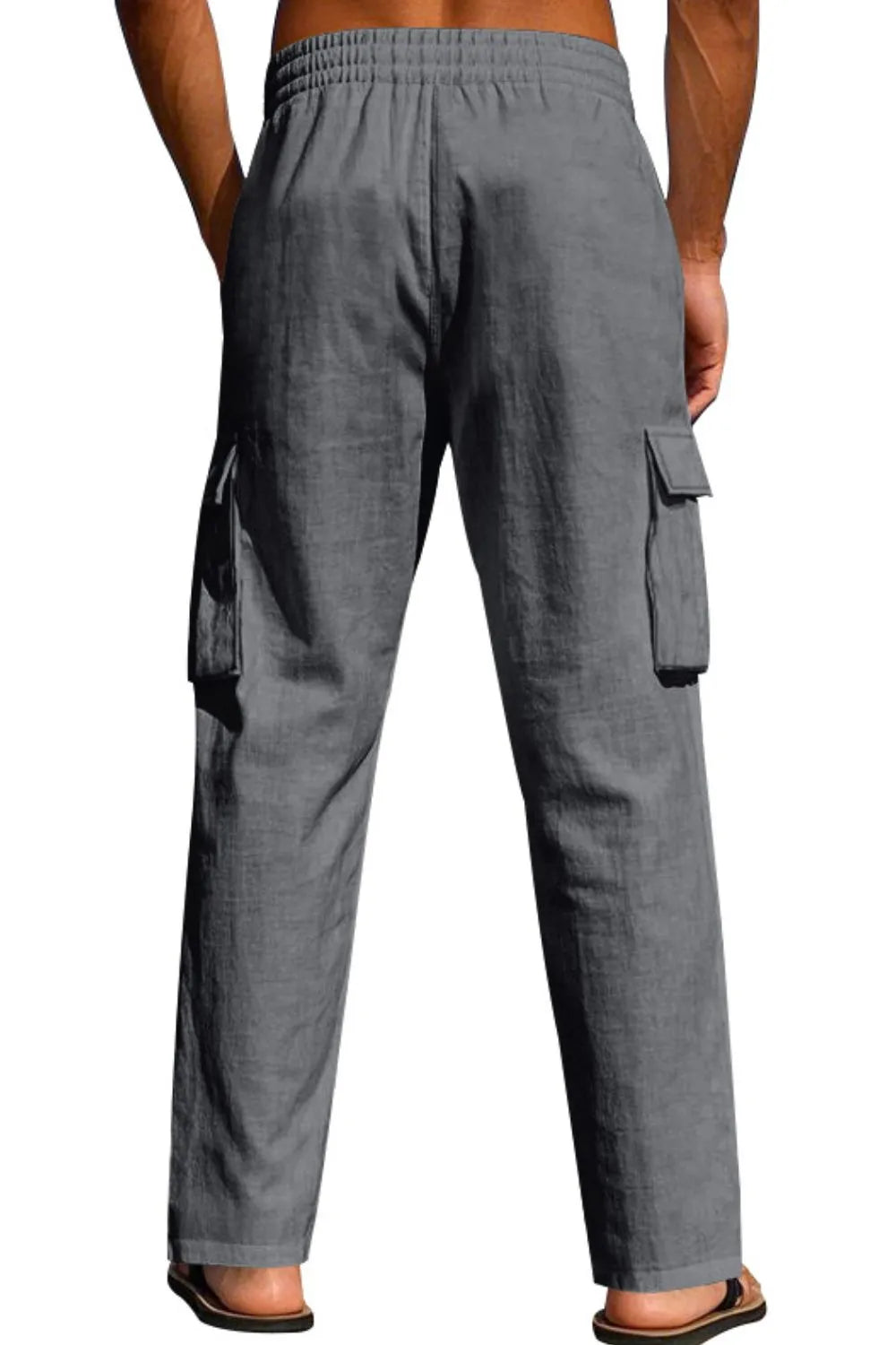 Men's Full Size Drawstring Pants with Pockets Plus Size.