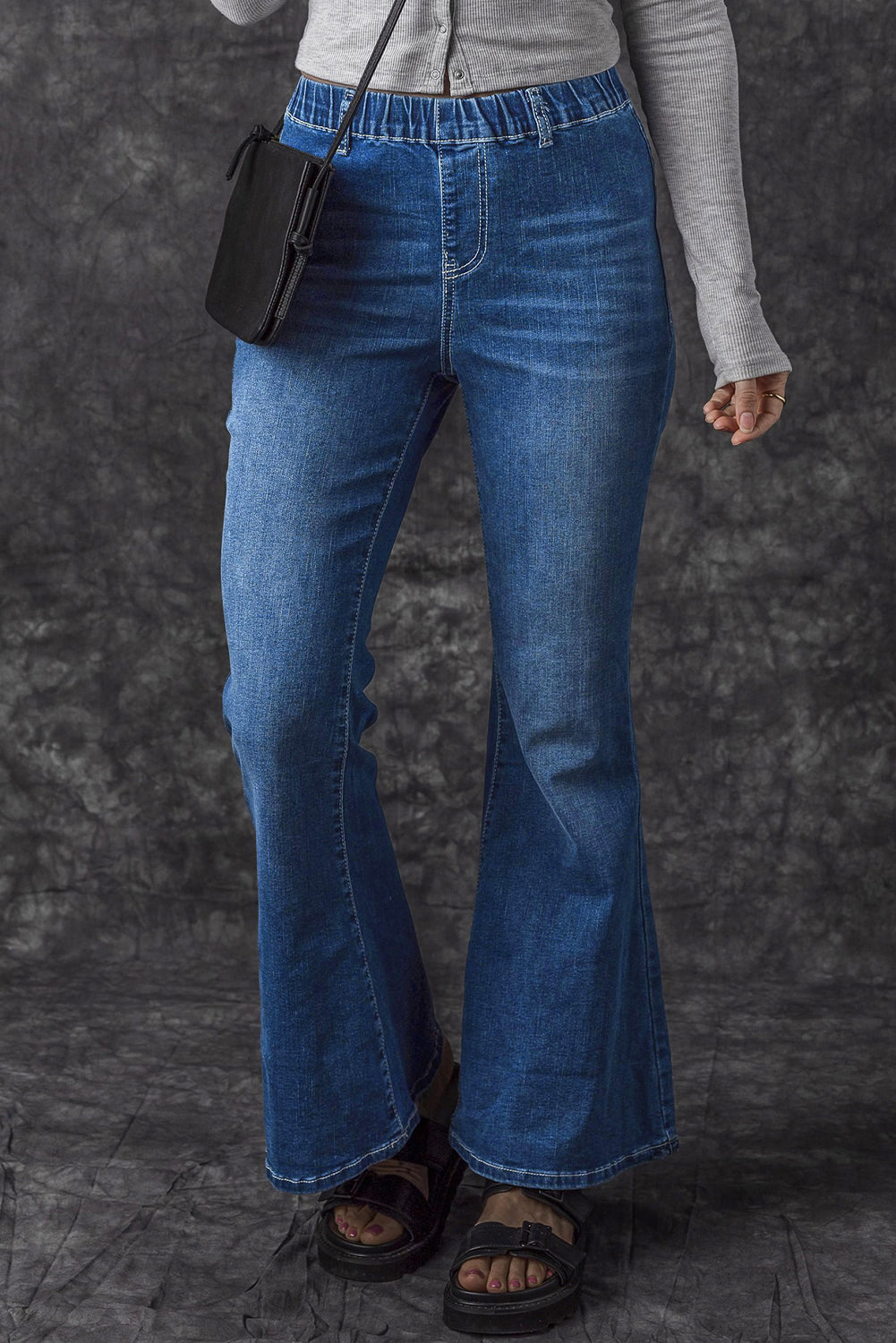 Blue Elastic High Waist Flare Jeans Dear-Lover Dropshipping