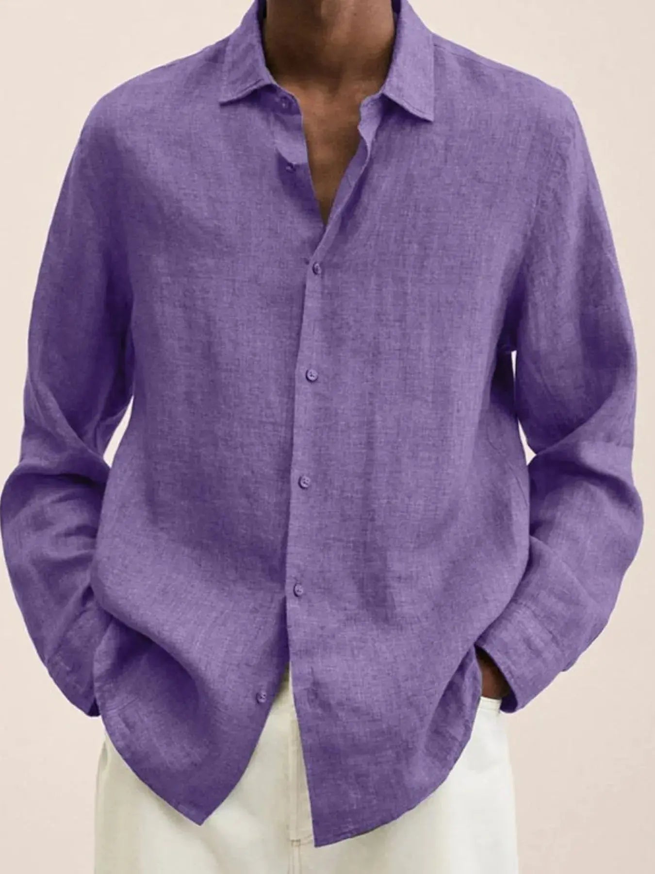 Men's Full Size Button-Down Long Sleeve Shirt Plus Size.