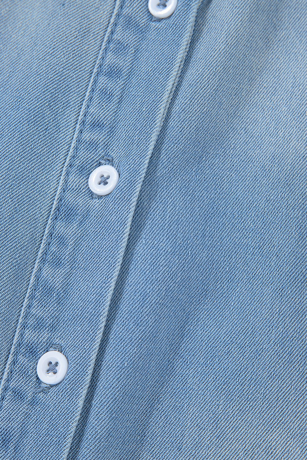 Beau Blue Risen Medium Washed Denim Shirt Dress Dear-Lover Dropshipping