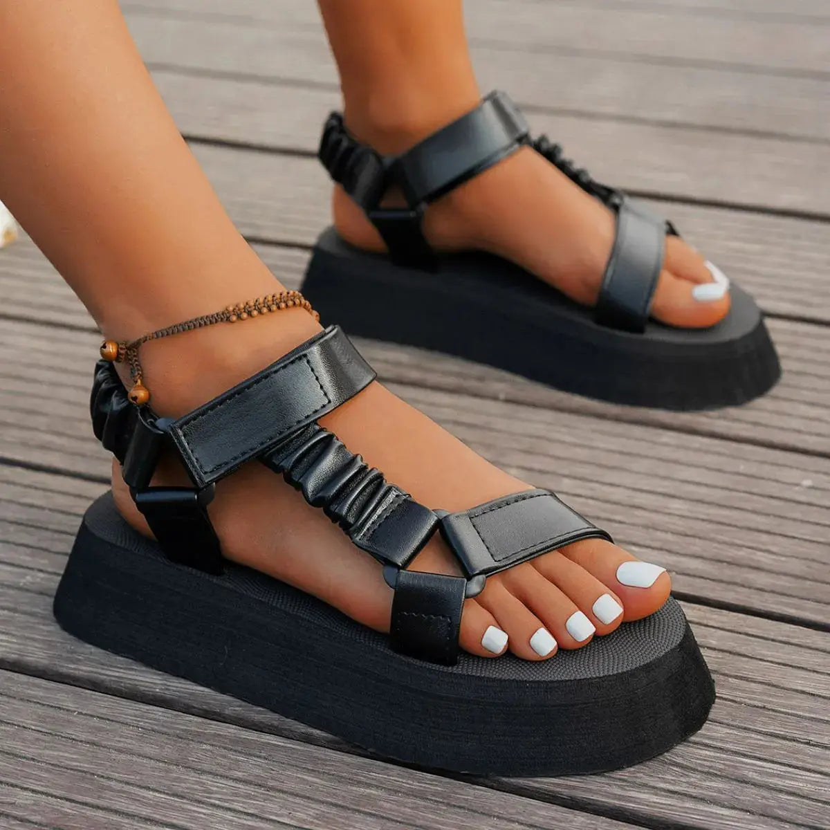 Open Toe Platform Sandals.