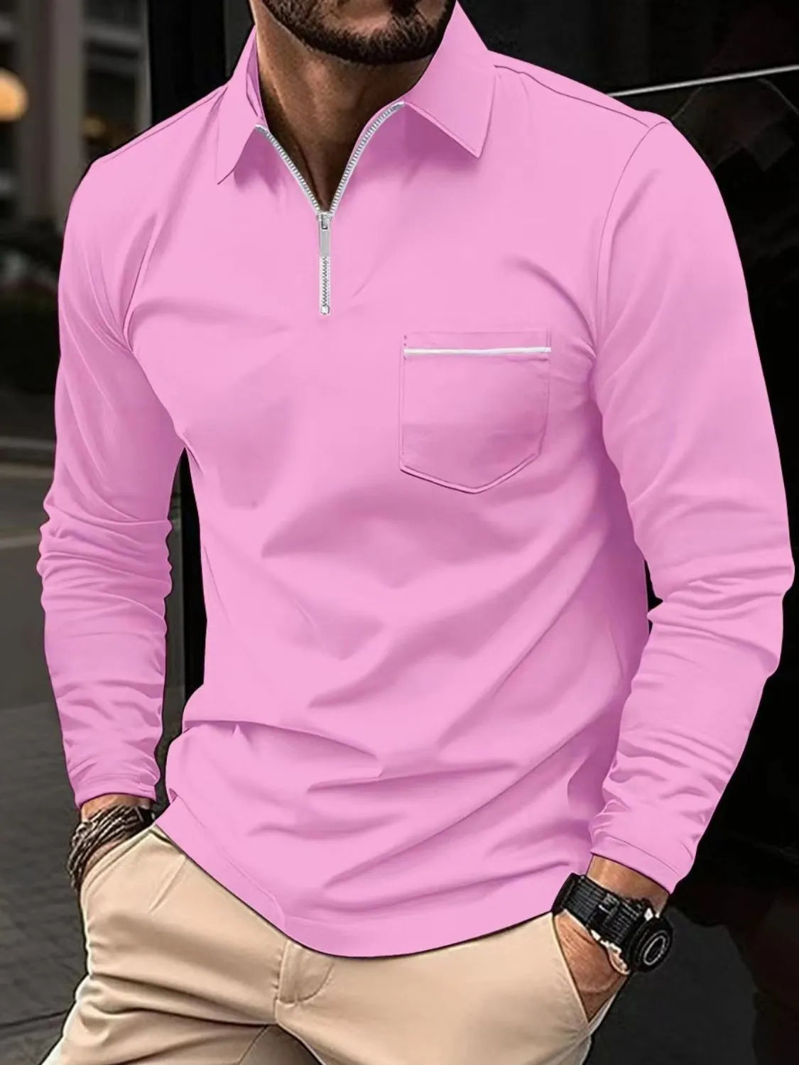 Miami Men's Long Sleeve Polo Plus Size.