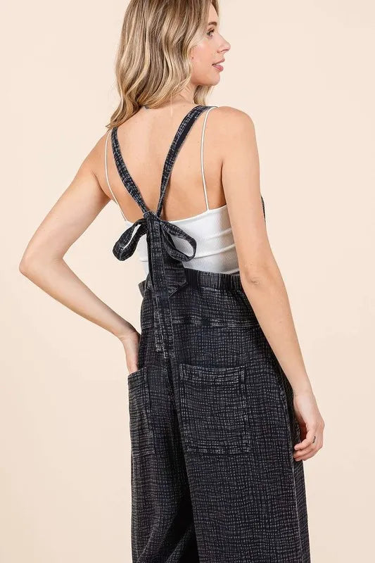 Mittoshop Textured Wide Leg Overalls - CHIC TB