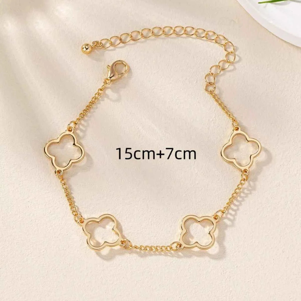18K Gold-Plated Four Leaf Clover Bracelet