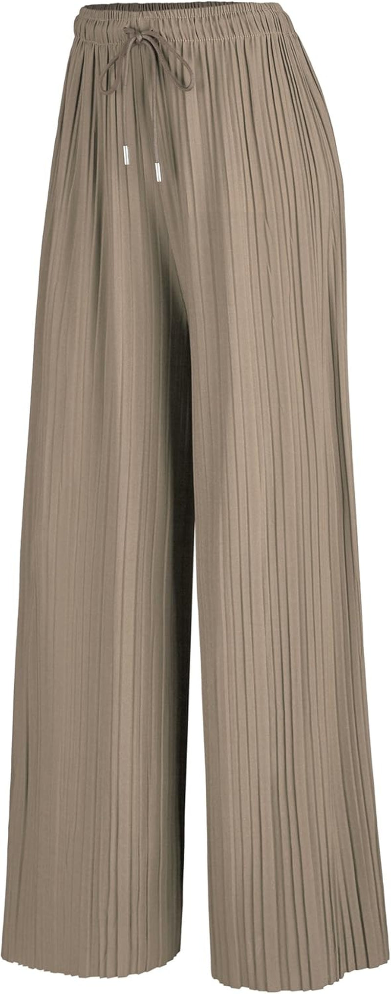 Made by Johnny Women'S Pleated Wide Leg Palazzo Pants with Drawstring