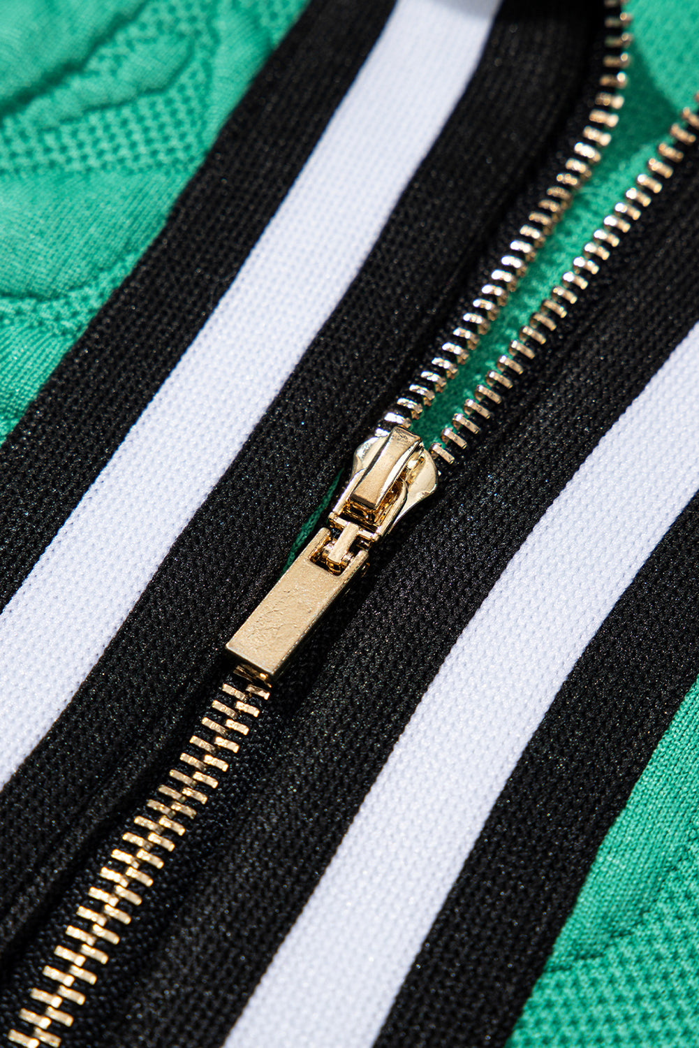 Sea Green Jacquard Textured Quarter Zipper Shift Mini Dress Dear-Lover Dropshipping