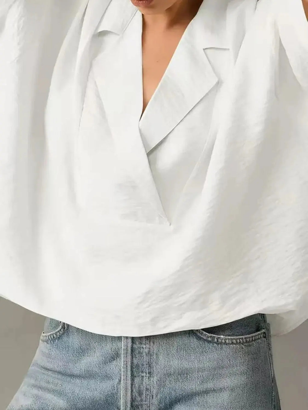 Collared Neck Half Sleeve Blouse.
